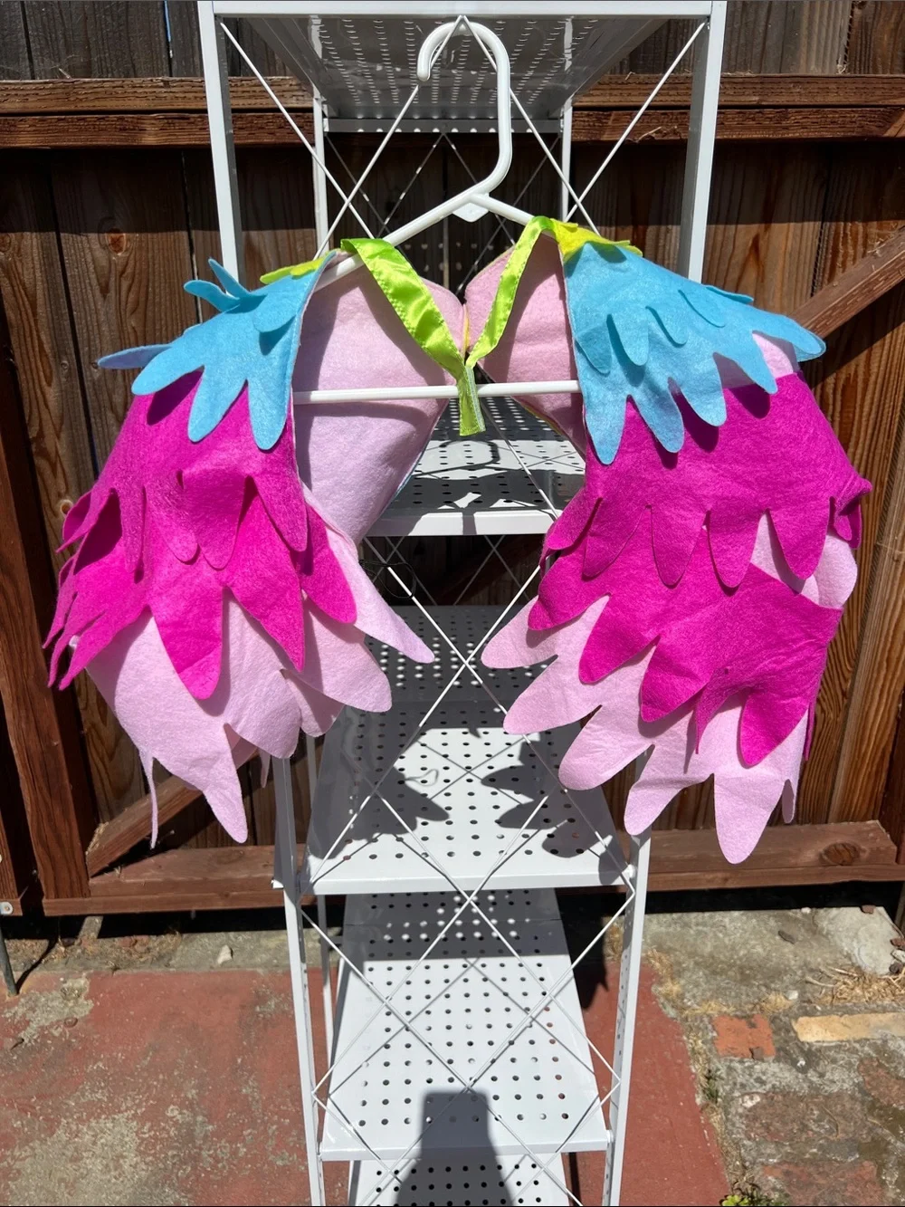 Kids Layered Feather Wing Costume - Pink, Magenta & Blue